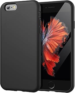 JETech Silicone Case for iPhone 6s/6 4.7 Inch, Silky-Soft Touch Full-Body Protective Case, Shockproof Cover with Microfiber Lining (Black)